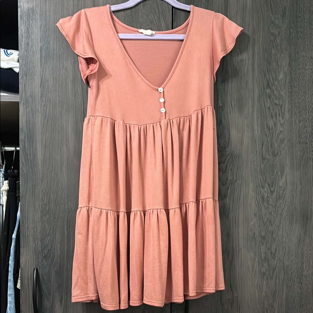 Coral colored sun dress